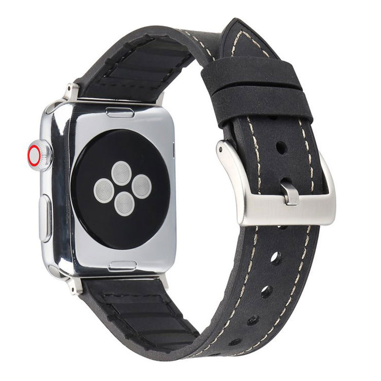 Meget smuk Apple Kunstlæder og Silikone Rem - Sort#serie_1
