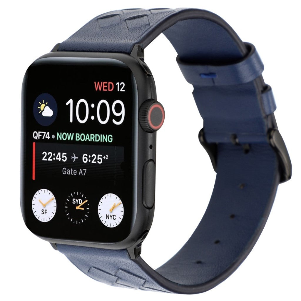 Helt vildt hårdfør Apple Watch Series 4 40mm Ægte læder Rem - Blå#serie_1