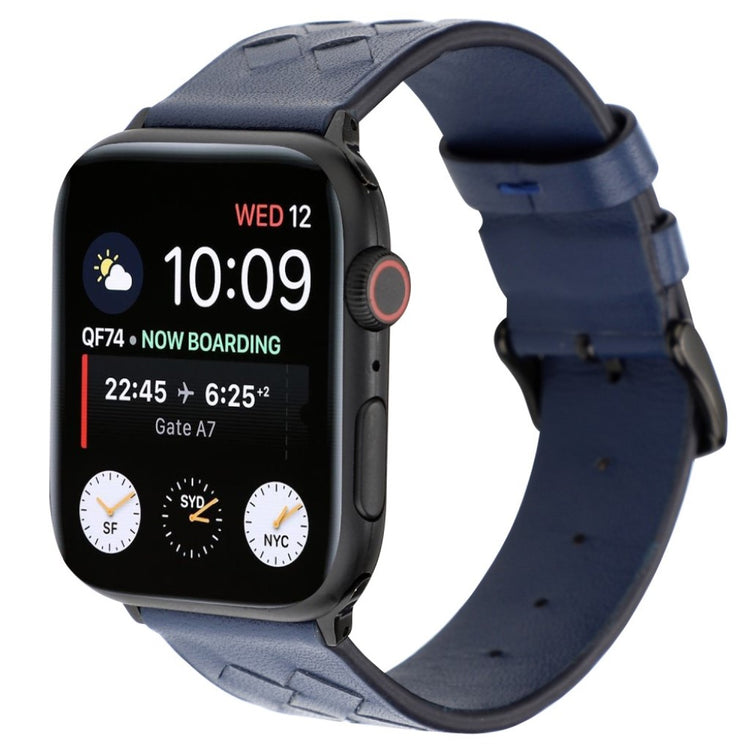 Helt vildt hårdfør Apple Watch Series 4 40mm Ægte læder Rem - Blå#serie_1