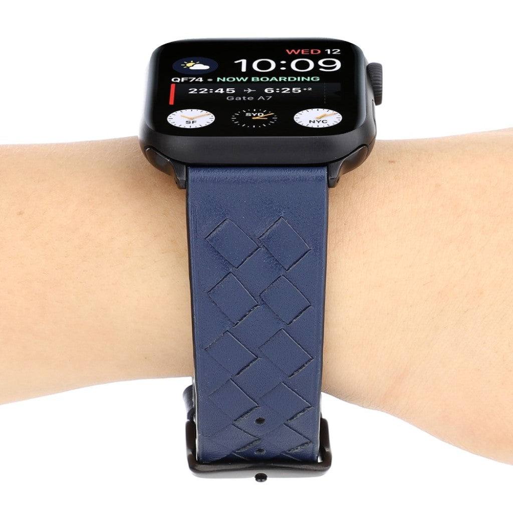 Helt vildt hårdfør Apple Watch Series 4 40mm Ægte læder Rem - Blå#serie_1