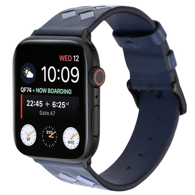 Helt vildt hårdfør Apple Watch Series 4 40mm Ægte læder Rem - Blå#serie_2