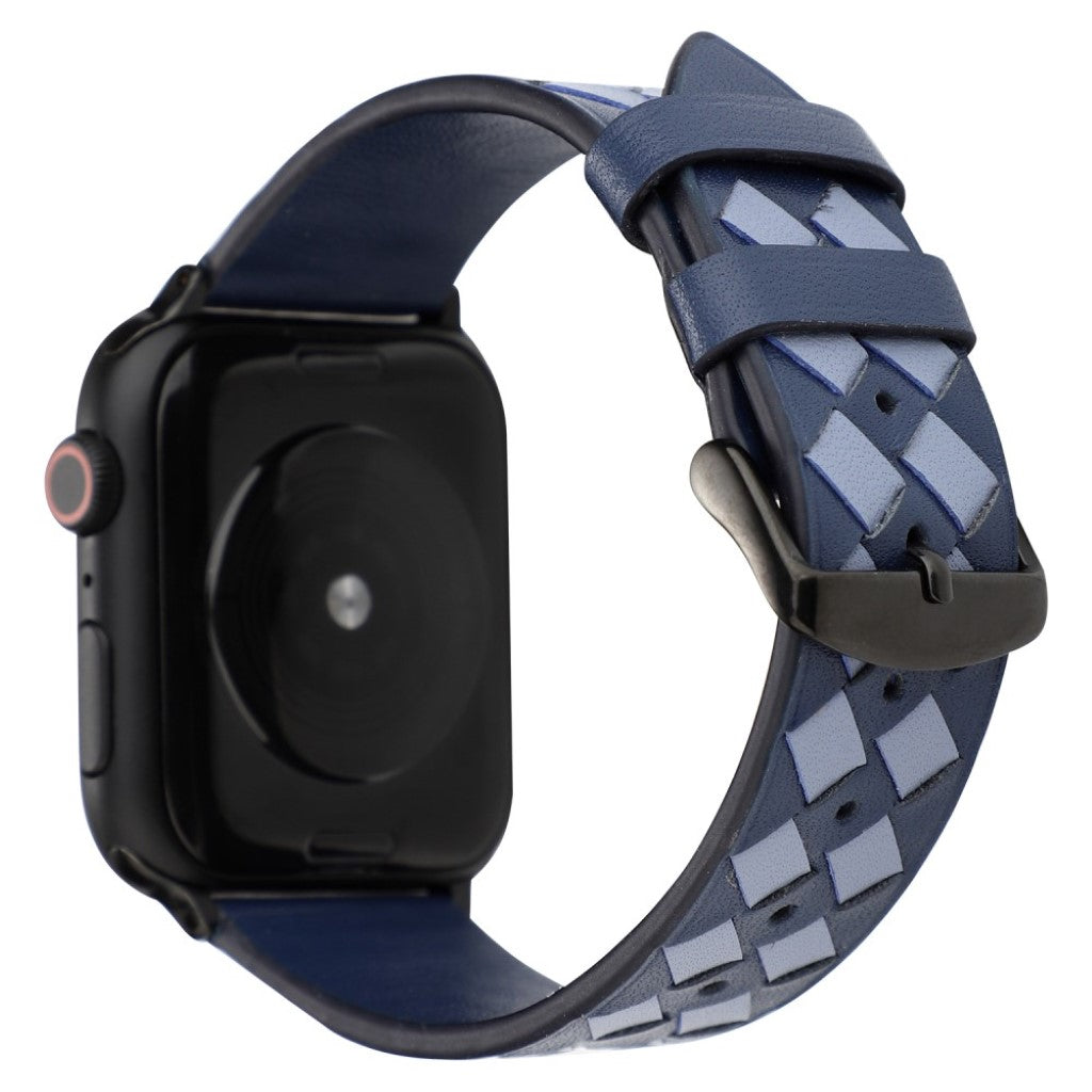 Helt vildt hårdfør Apple Watch Series 4 40mm Ægte læder Rem - Blå#serie_2