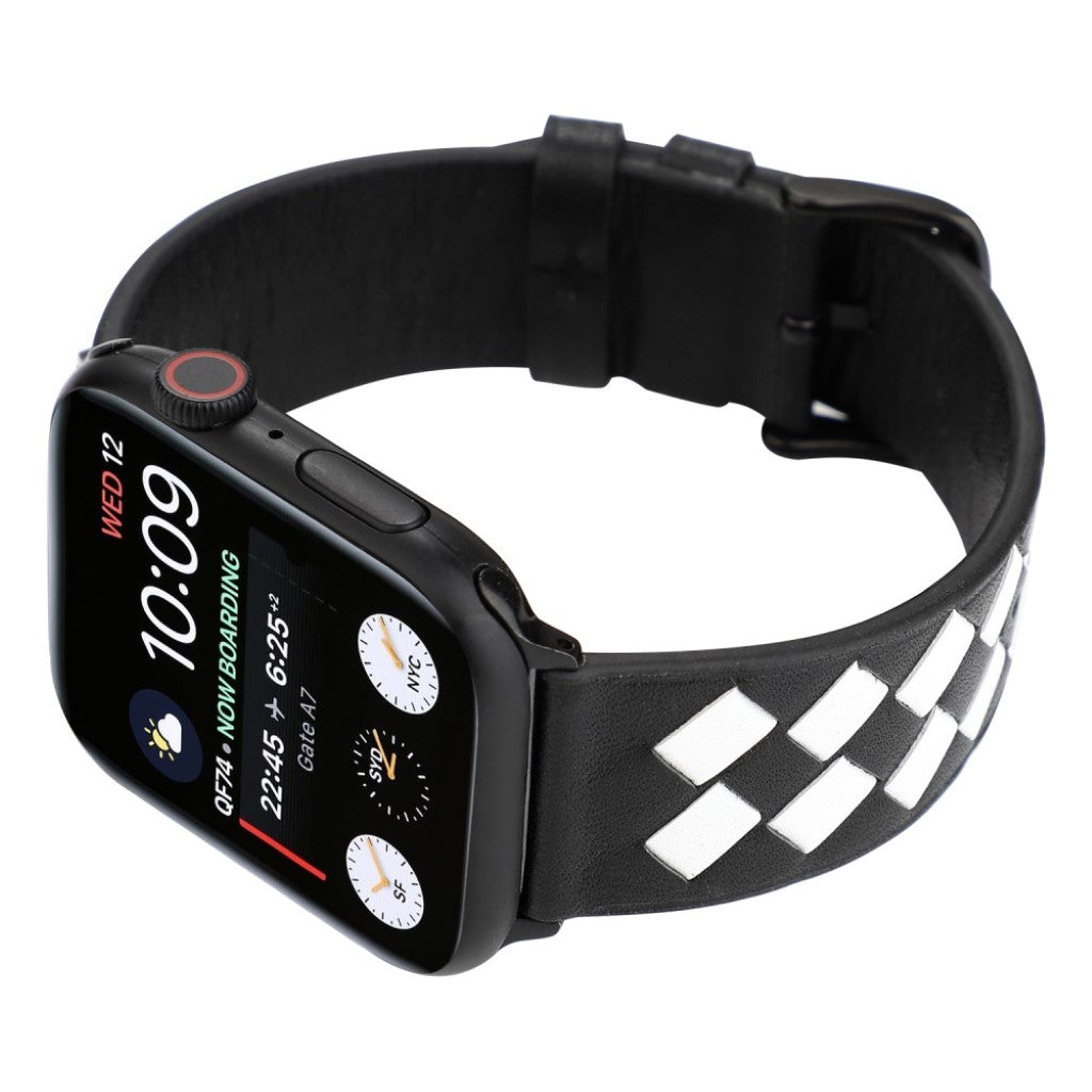 Helt vildt hårdfør Apple Watch Series 4 40mm Ægte læder Rem - Sort#serie_4
