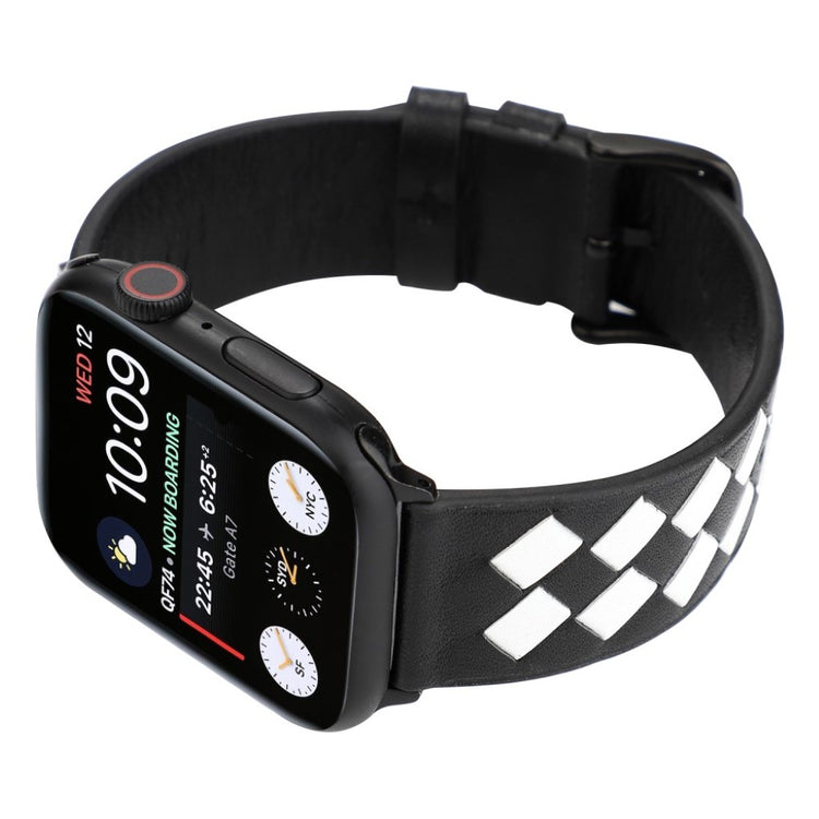 Helt vildt hårdfør Apple Watch Series 4 40mm Ægte læder Rem - Sort#serie_4