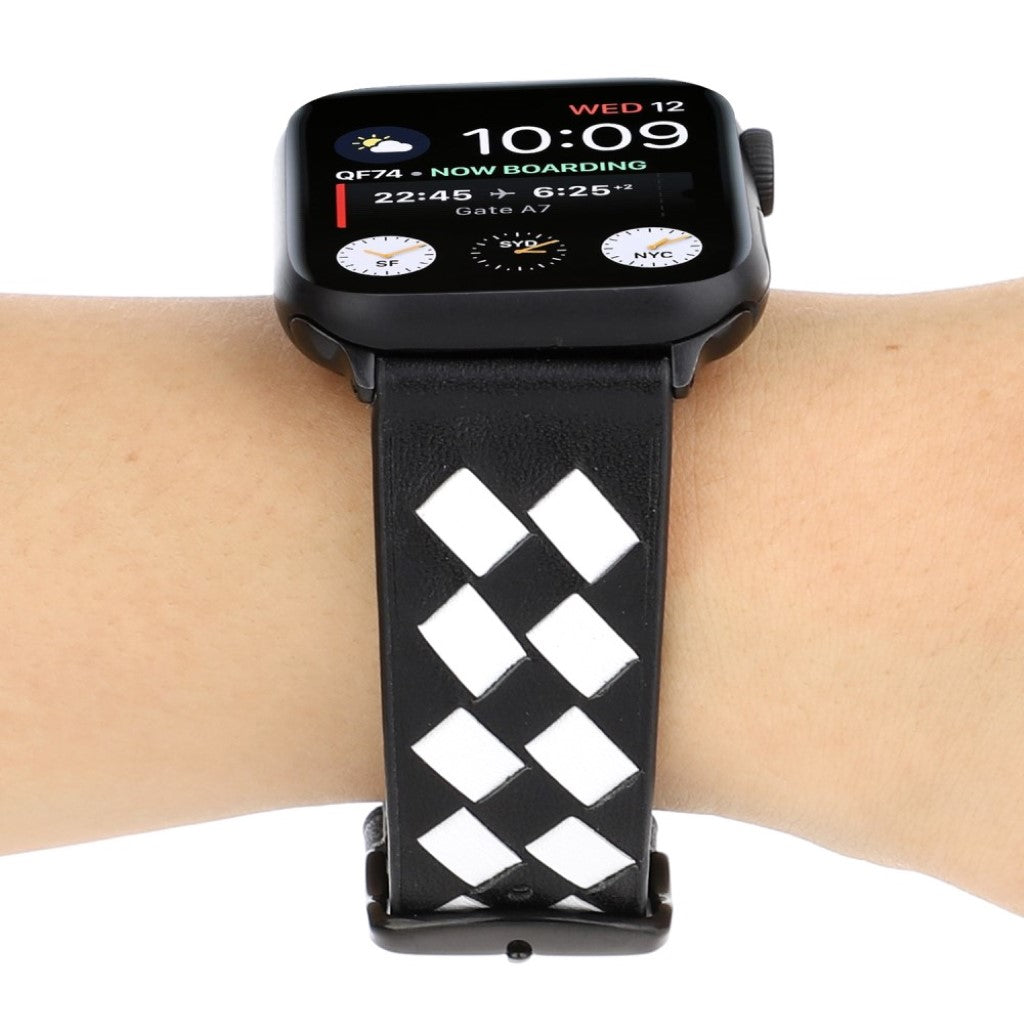 Helt vildt hårdfør Apple Watch Series 4 40mm Ægte læder Rem - Sort#serie_4