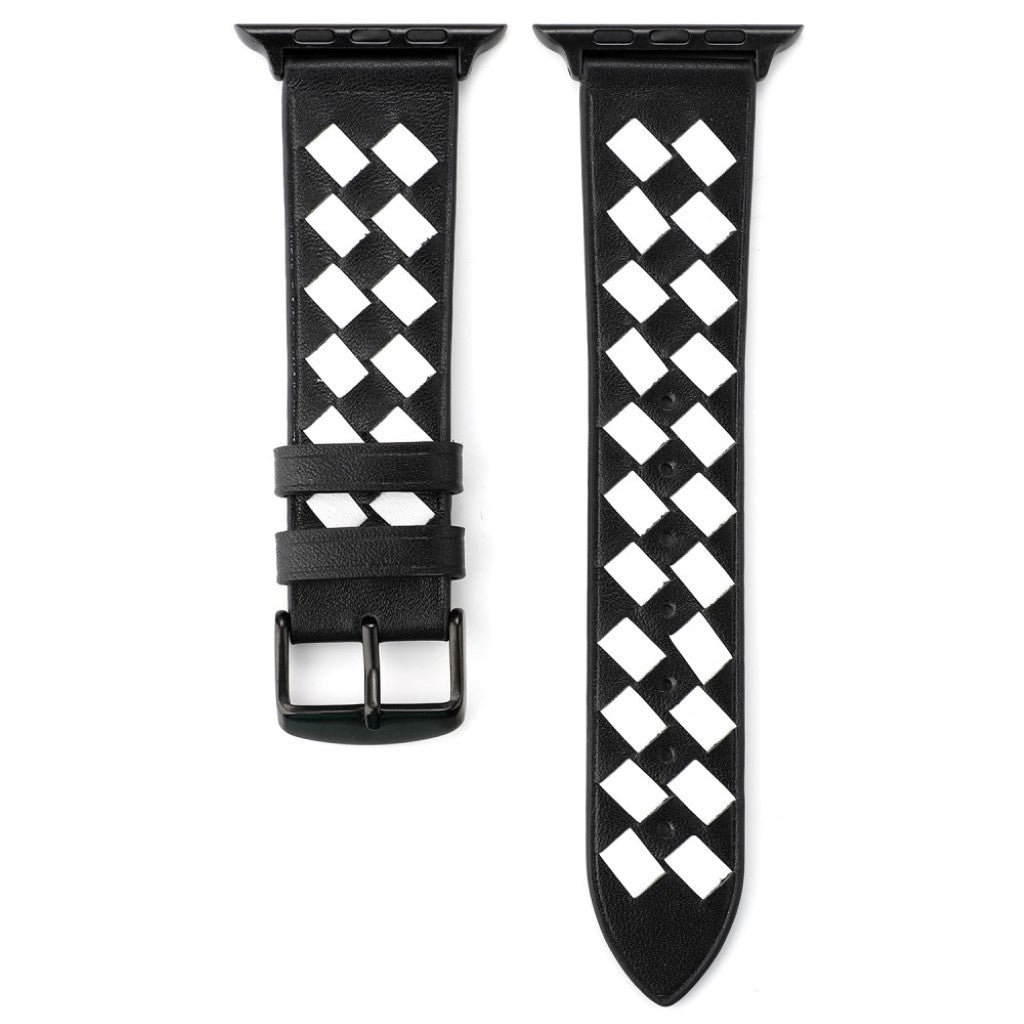 Helt vildt hårdfør Apple Watch Series 4 40mm Ægte læder Rem - Sort#serie_4