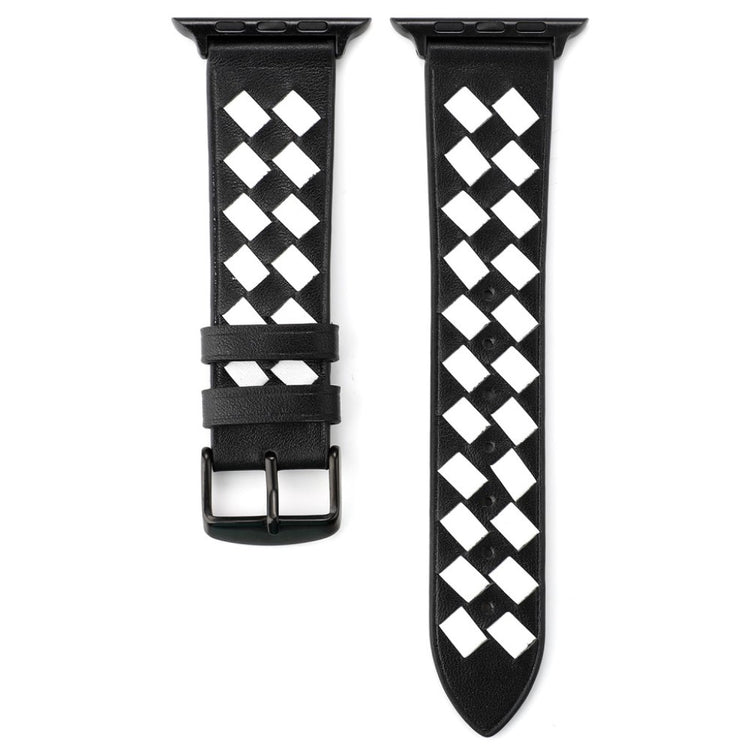 Helt vildt hårdfør Apple Watch Series 4 40mm Ægte læder Rem - Sort#serie_4