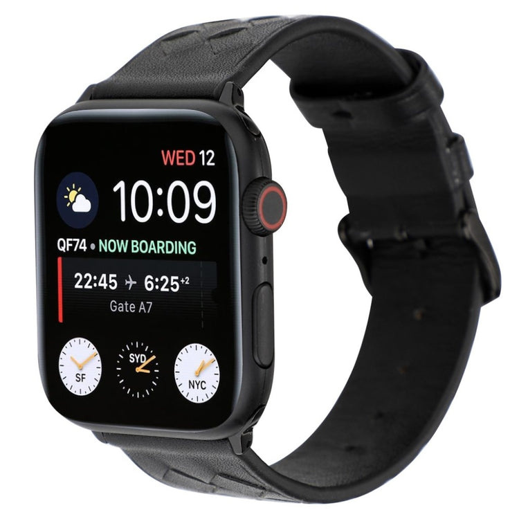 Helt vildt hårdfør Apple Watch Series 4 40mm Ægte læder Rem - Sort#serie_5