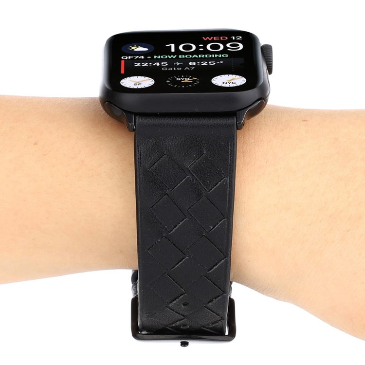 Helt vildt hårdfør Apple Watch Series 4 40mm Ægte læder Rem - Sort#serie_5