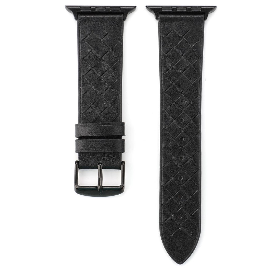 Helt vildt hårdfør Apple Watch Series 4 40mm Ægte læder Rem - Sort#serie_5