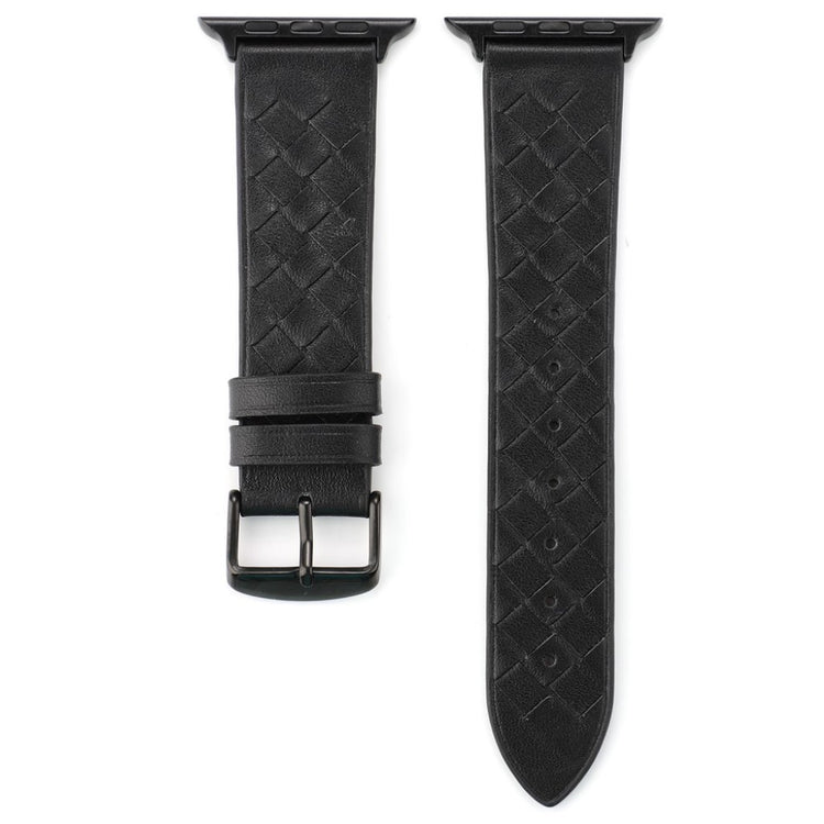 Helt vildt hårdfør Apple Watch Series 4 40mm Ægte læder Rem - Sort#serie_5