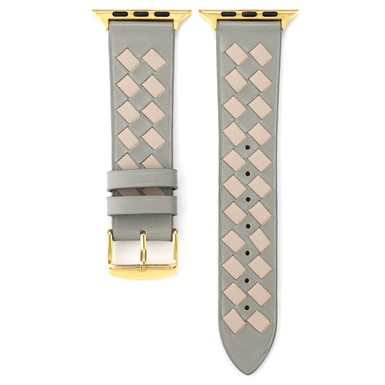 Helt vildt hårdfør Apple Watch Series 4 40mm Ægte læder Rem - Sølv#serie_7
