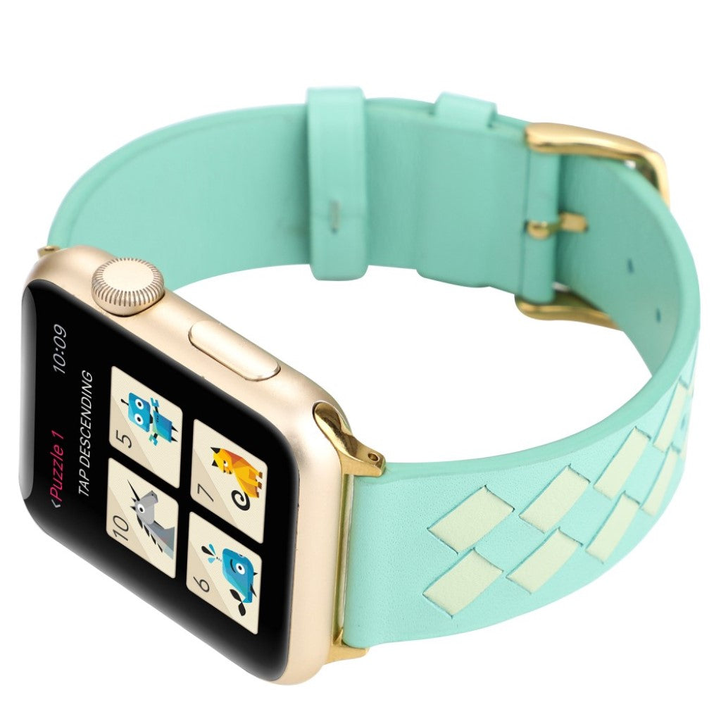 Helt vildt hårdfør Apple Watch Series 4 40mm Ægte læder Rem - Grøn#serie_8