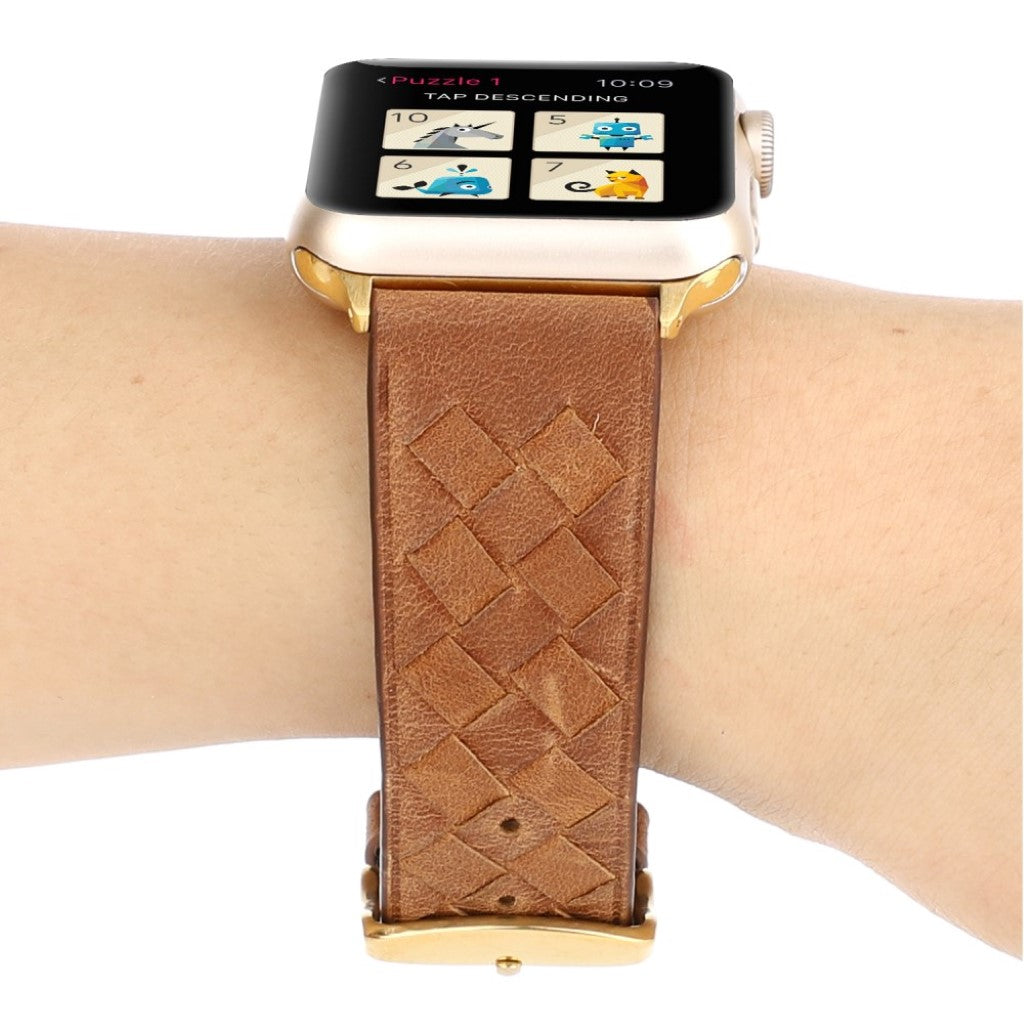 Helt vildt hårdfør Apple Watch Series 4 40mm Ægte læder Rem - Brun#serie_9