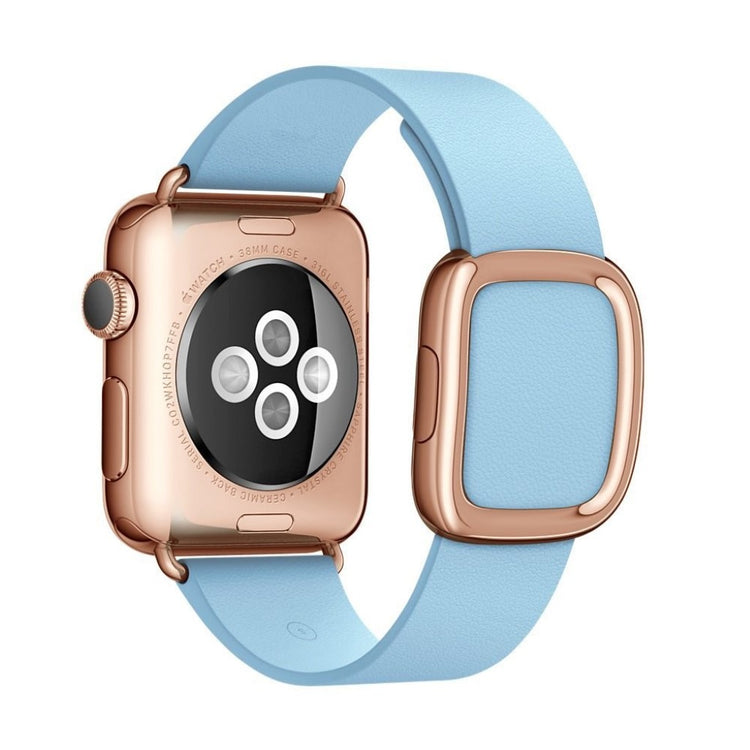 Rigtigt fint Apple Watch Series 4 44mm Ægte læder Rem - Blå#serie_1
