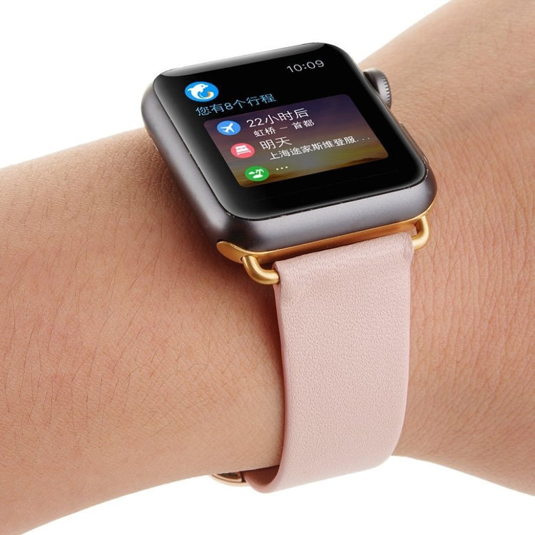 Rigtigt fint Apple Watch Series 4 44mm Ægte læder Rem - Pink#serie_4