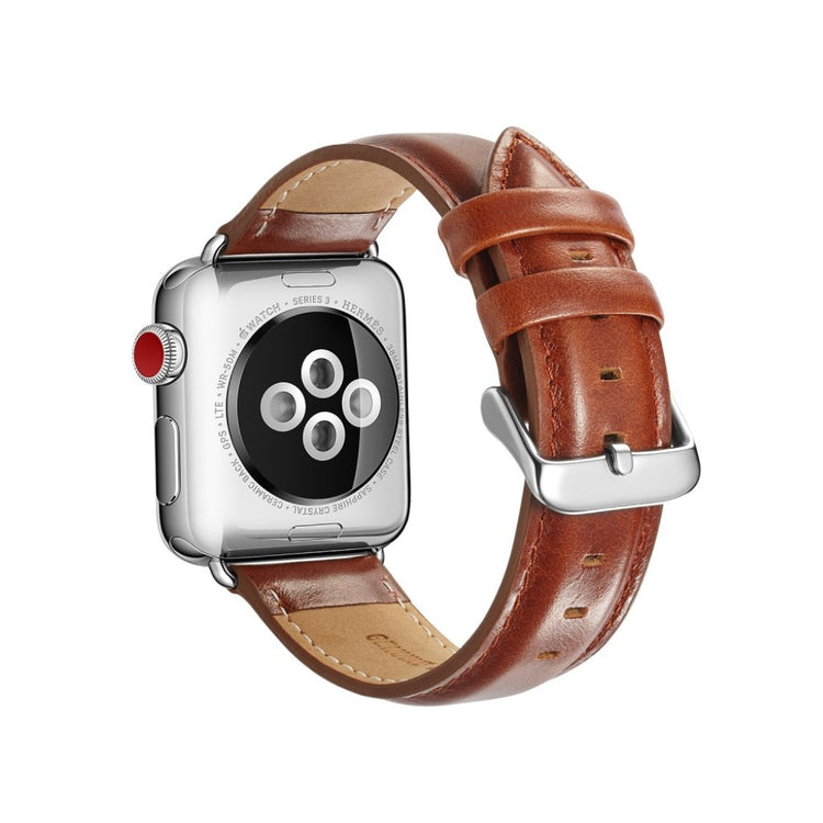 Super smuk Apple Watch Series 4 44mm Ægte læder Rem - Brun#serie_2