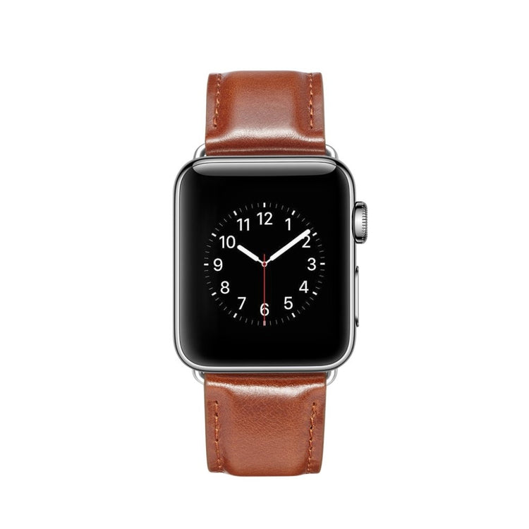 Super smuk Apple Watch Series 4 44mm Ægte læder Rem - Brun#serie_2
