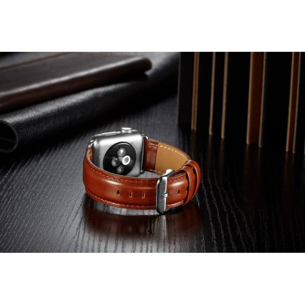 Super smuk Apple Watch Series 4 44mm Ægte læder Rem - Brun#serie_2