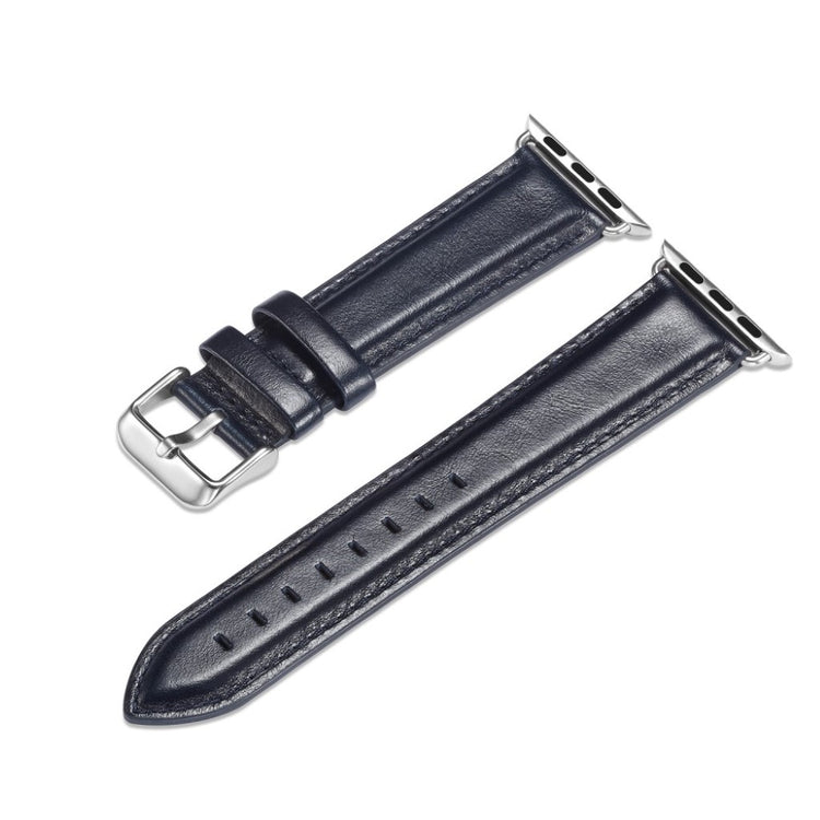 Super smuk Apple Watch Series 4 44mm Ægte læder Rem - Blå#serie_3