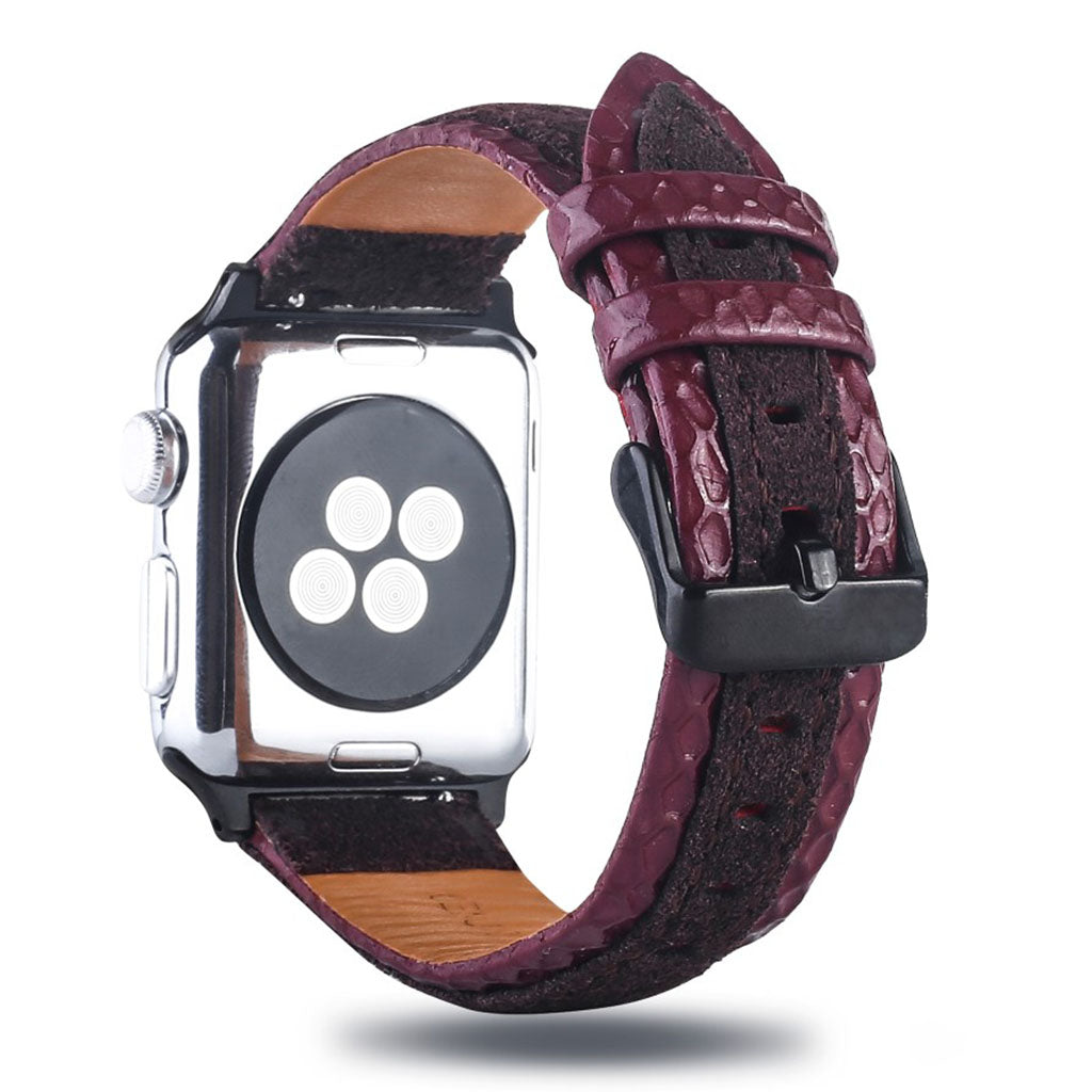 Fed Apple Watch Series 4 44mm Ægte læder Rem - Flerfarvet#serie_1