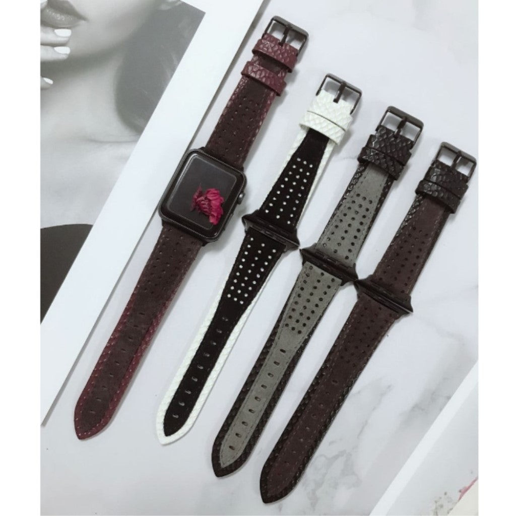 Fed Apple Watch Series 4 44mm Ægte læder Rem - Flerfarvet#serie_4