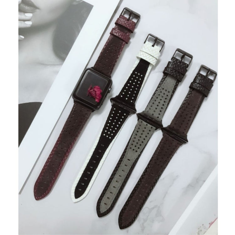 Fed Apple Watch Series 4 44mm Ægte læder Rem - Flerfarvet#serie_4