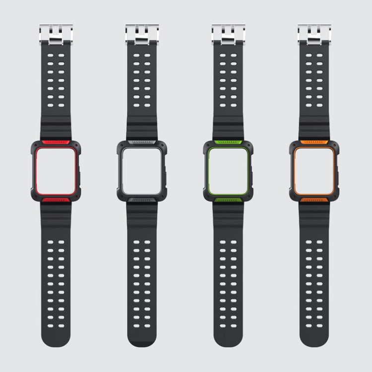 Super slidstærk Apple Watch Series 4 44mm Silikone Rem - Sort#serie_4