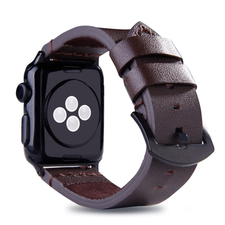 Meget komfortabel Apple Watch Series 4 44mm Ægte læder Rem - Brun#serie_3