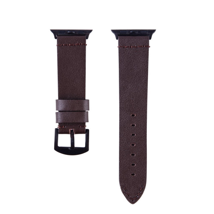 Meget komfortabel Apple Watch Series 4 44mm Ægte læder Rem - Brun#serie_3