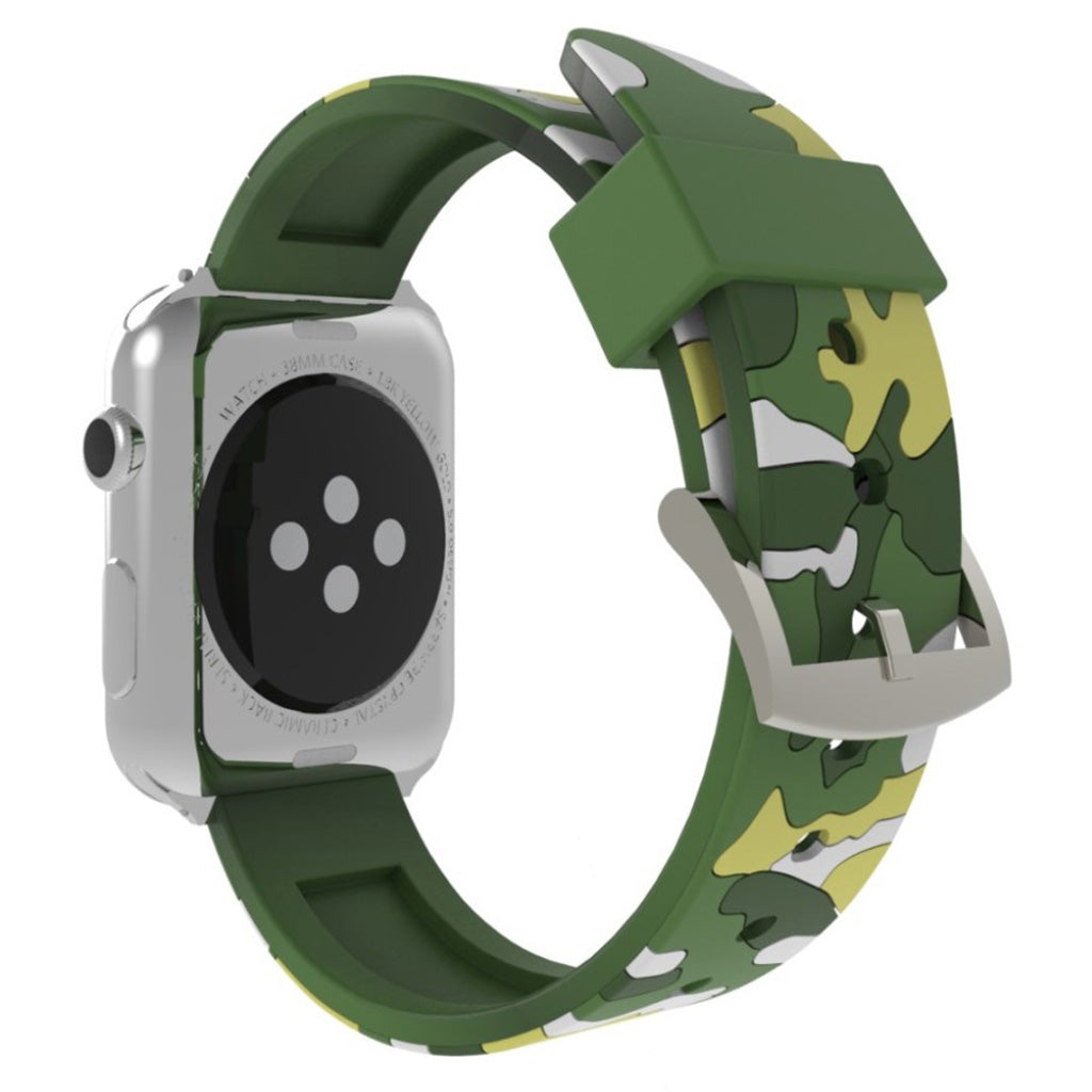 Rigtigt slidstærk Apple Watch Series 4 44mm Silikone Rem - Grøn#serie_1