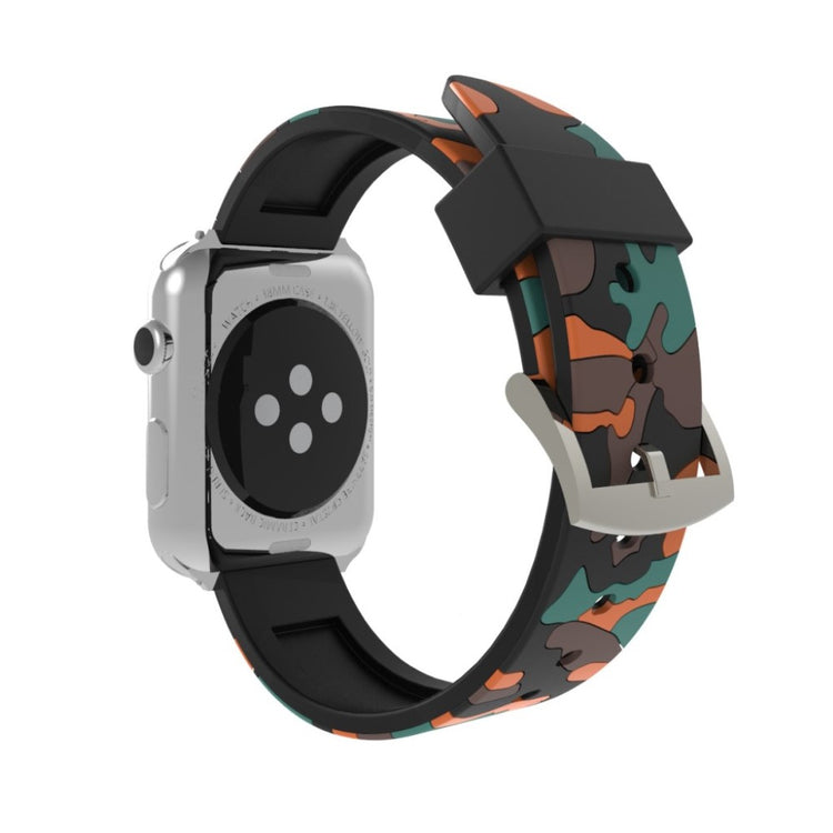 Rigtigt slidstærk Apple Watch Series 4 44mm Silikone Rem - Orange#serie_3