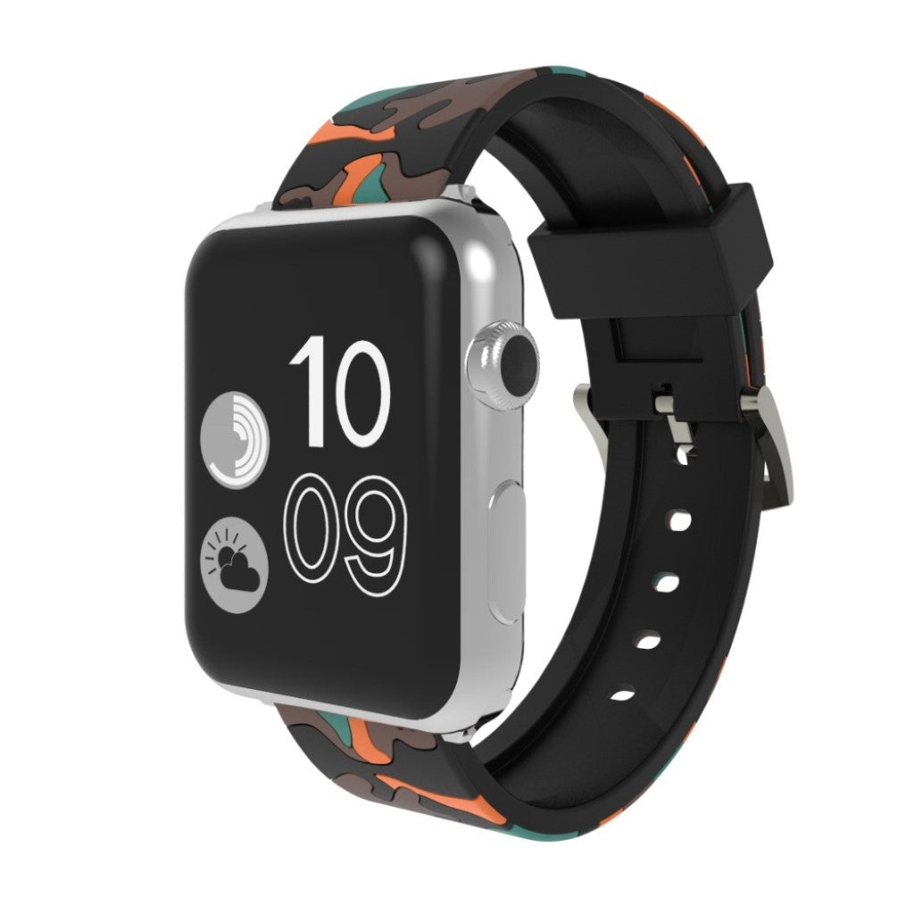 Rigtigt slidstærk Apple Watch Series 4 44mm Silikone Rem - Orange#serie_3