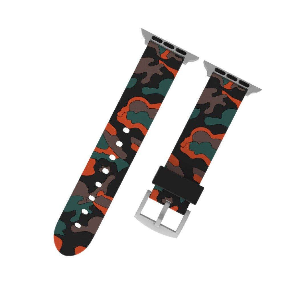 Rigtigt slidstærk Apple Watch Series 4 44mm Silikone Rem - Orange#serie_3