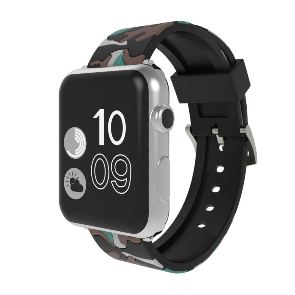 Rigtigt slidstærk Apple Watch Series 4 44mm Silikone Rem - Sølv#serie_4