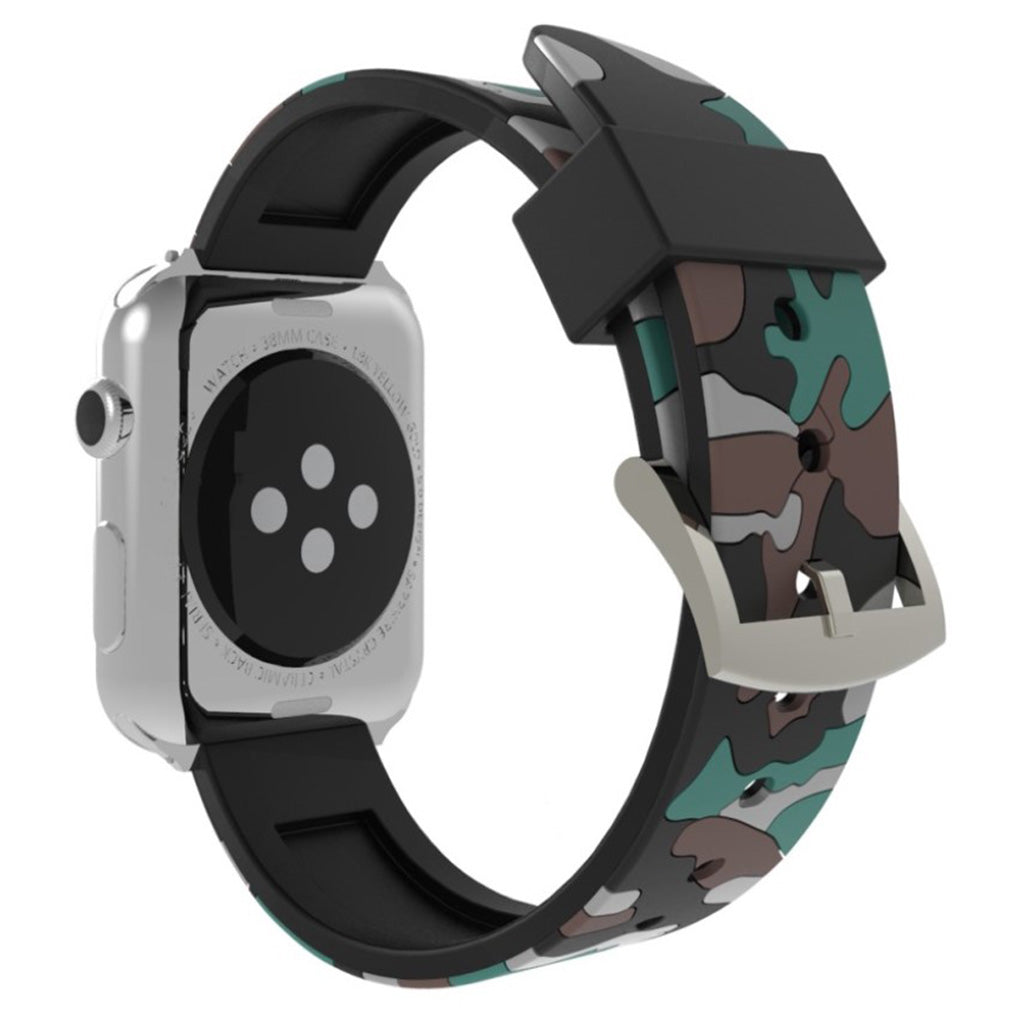 Rigtigt slidstærk Apple Watch Series 4 44mm Silikone Rem - Sølv#serie_4