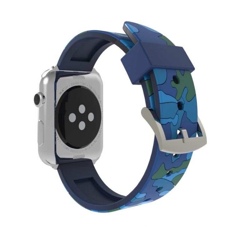 Rigtigt slidstærk Apple Watch Series 4 44mm Silikone Rem - Blå#serie_5