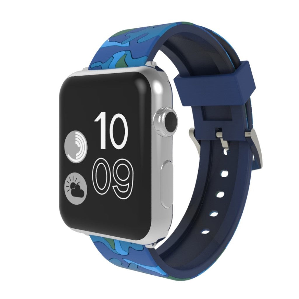 Rigtigt slidstærk Apple Watch Series 4 44mm Silikone Rem - Blå#serie_5
