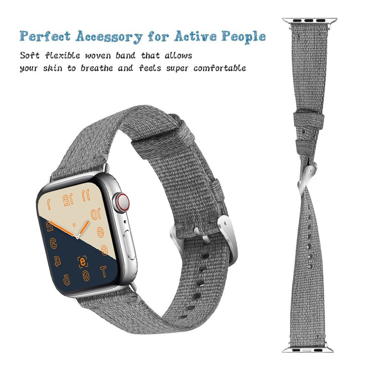 Super godt Apple Watch Series 4 44mm Nylon Rem - Sølv#serie_2