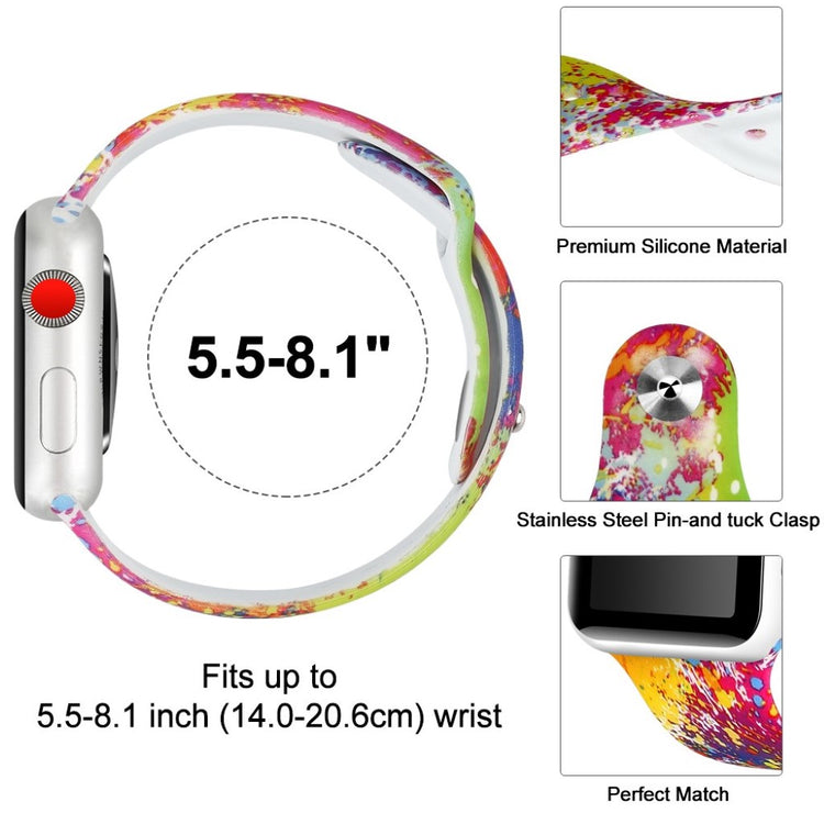 Fed Apple Watch Series 4 44mm Silikone Rem - Flerfarvet#serie_2