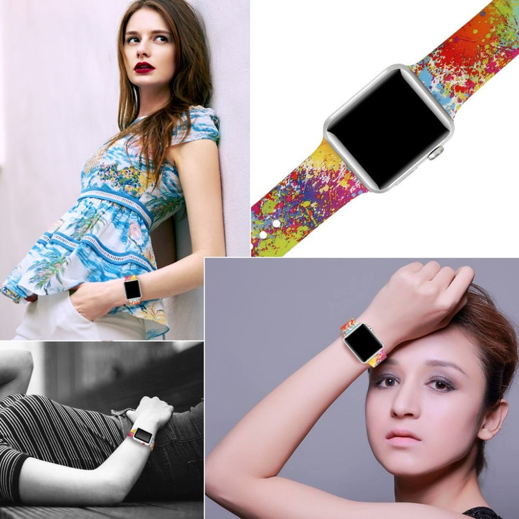 Fed Apple Watch Series 4 44mm Silikone Rem - Flerfarvet#serie_2