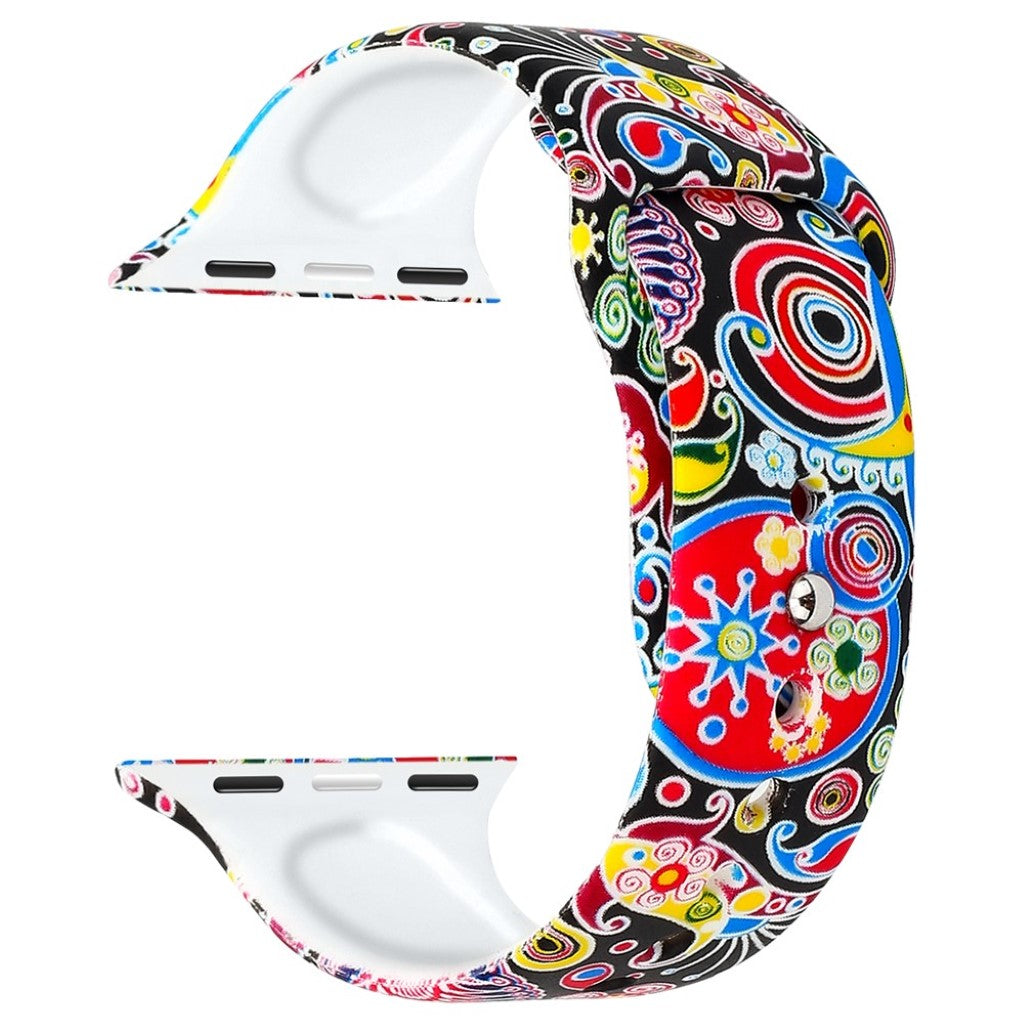 Fed Apple Watch Series 4 44mm Silikone Rem - Flerfarvet#serie_3