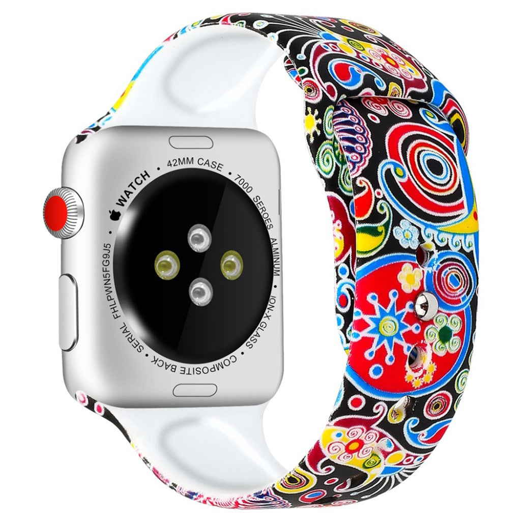 Fed Apple Watch Series 4 44mm Silikone Rem - Flerfarvet#serie_3