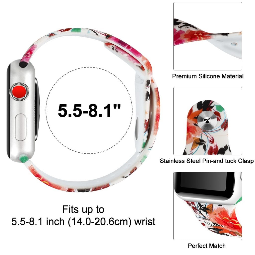 Fed Apple Watch Series 4 44mm Silikone Rem - Flerfarvet#serie_4