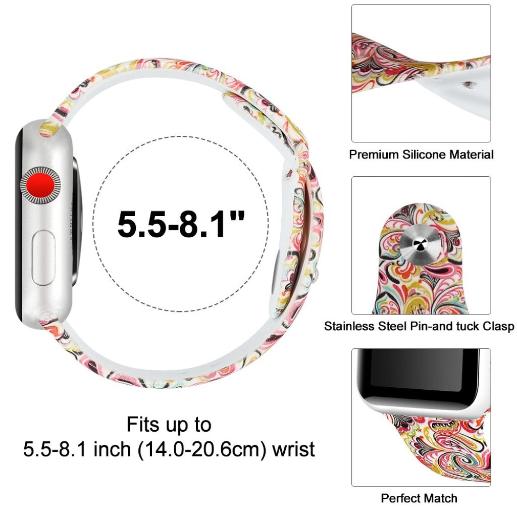 Fed Apple Watch Series 4 44mm Silikone Rem - Flerfarvet#serie_7