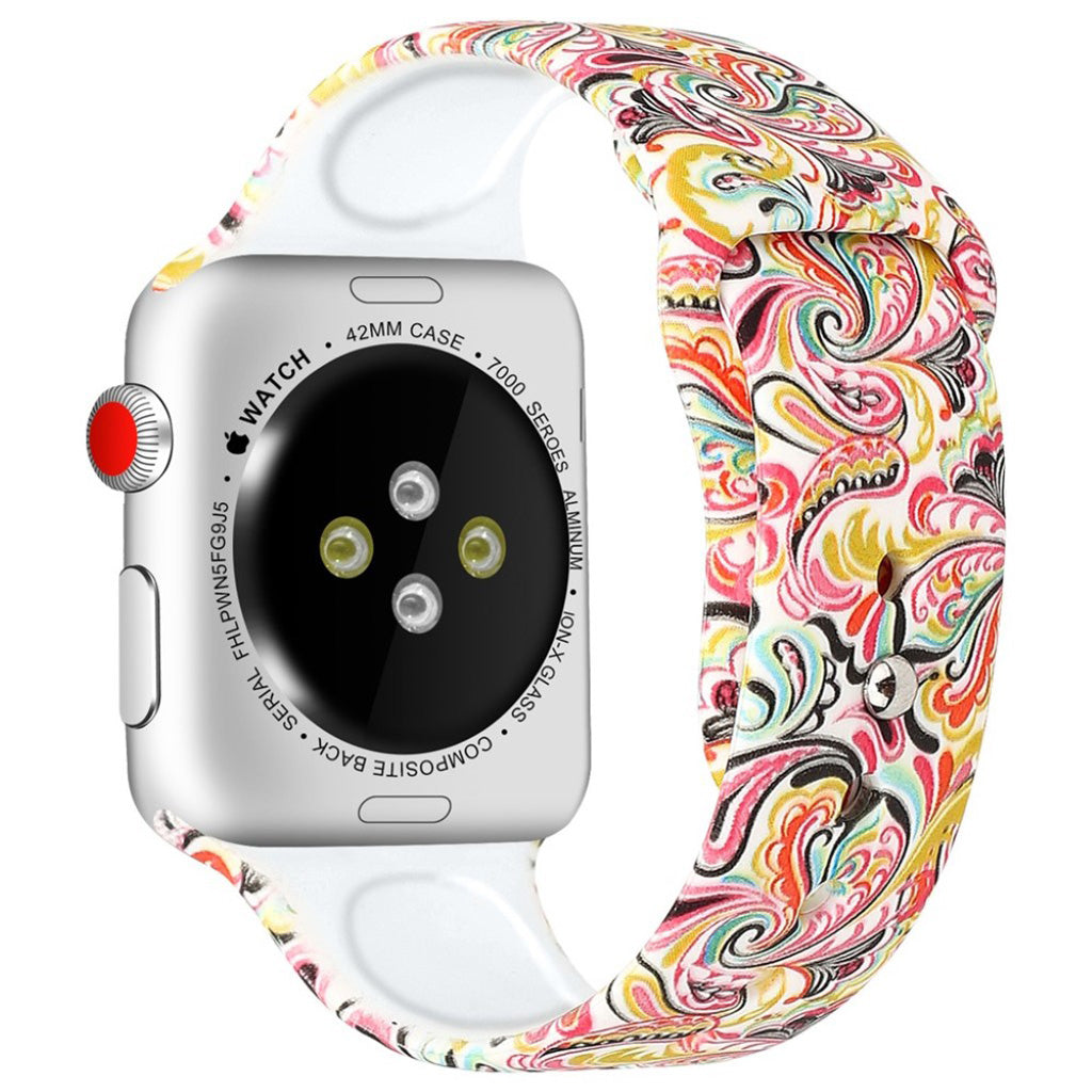 Fed Apple Watch Series 4 44mm Silikone Rem - Flerfarvet#serie_7