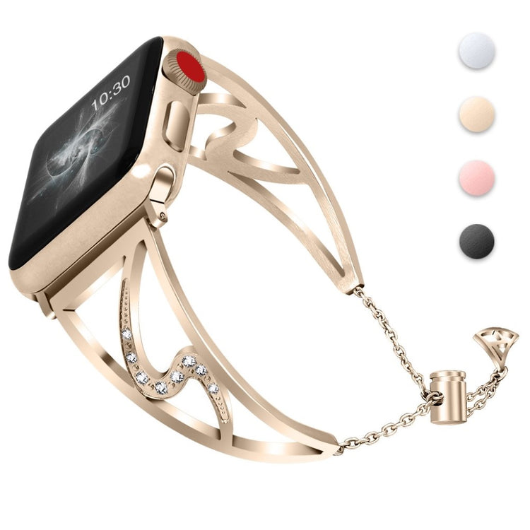 Meget pænt Apple Watch Series 4 44mm Metal og Rhinsten Rem - Guld#serie_1