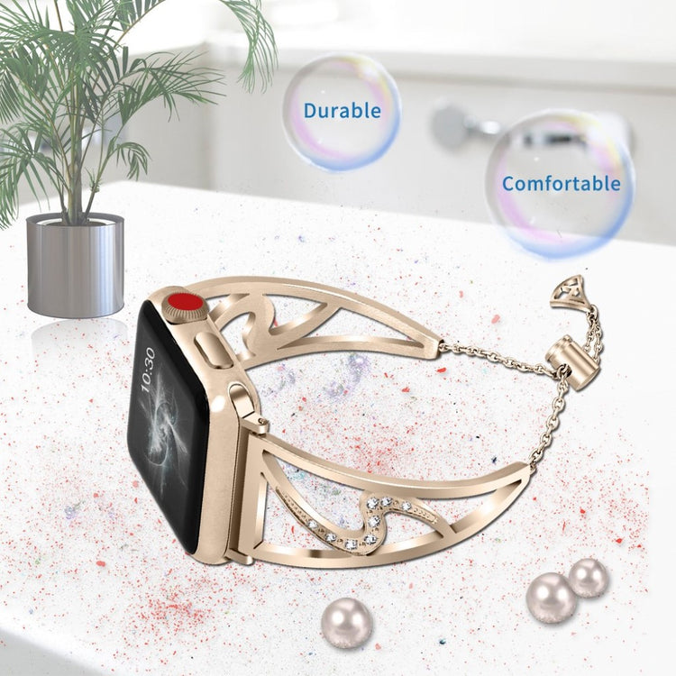 Meget pænt Apple Watch Series 4 44mm Metal og Rhinsten Rem - Guld#serie_1