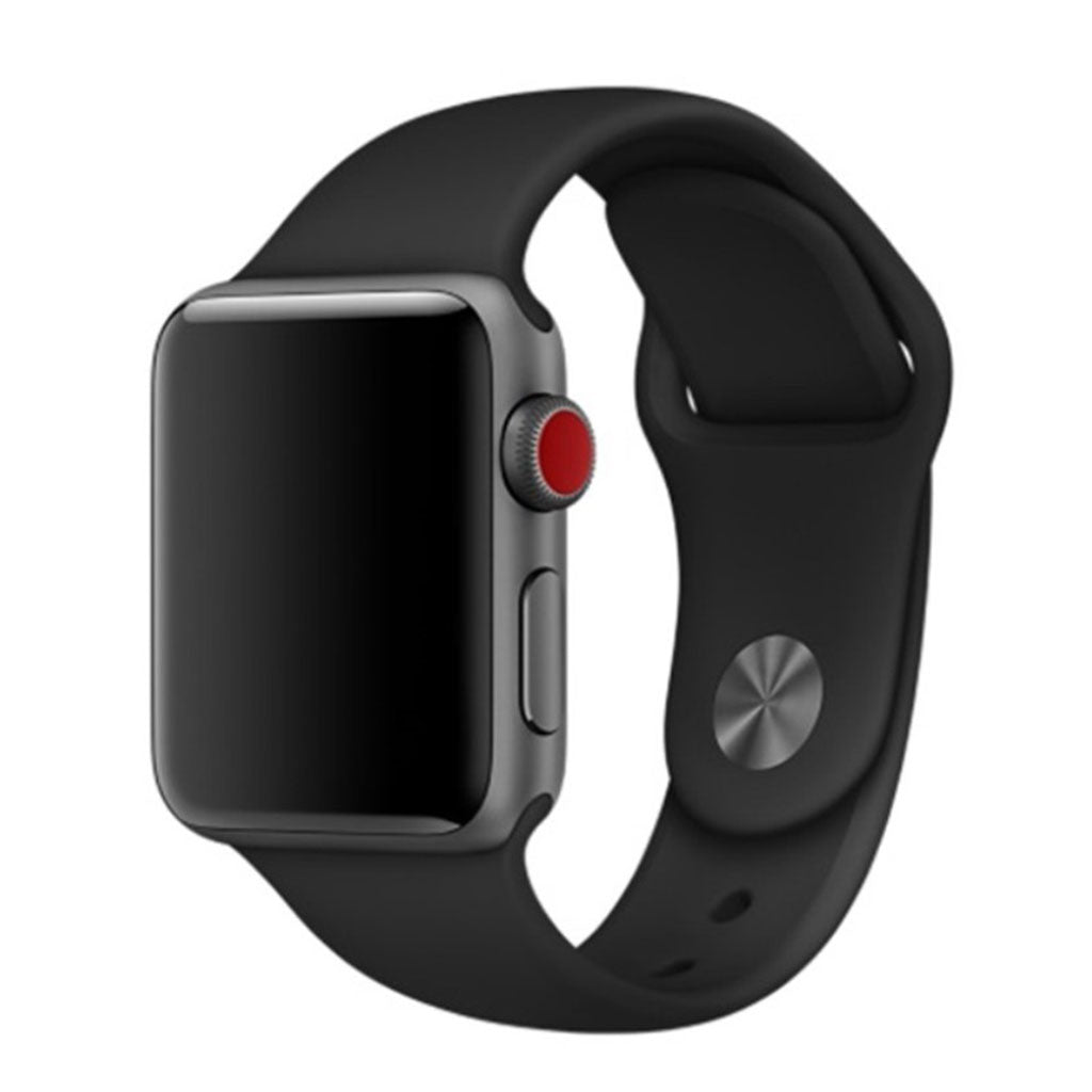 Helt vildt hårdfør Apple Watch Series 4 44mm Silikone Rem - Sort#serie_1