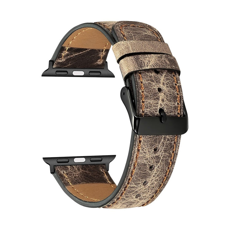Vildt fantastisk Apple Watch Series 4 44mm Ægte læder Rem - Sølv#serie_2